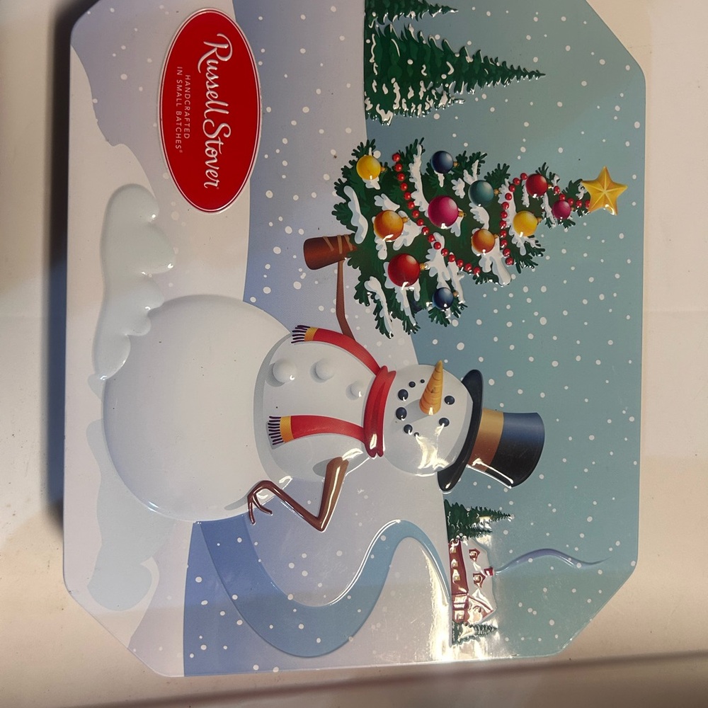 Vintage Holiday Tin - Festive Blue